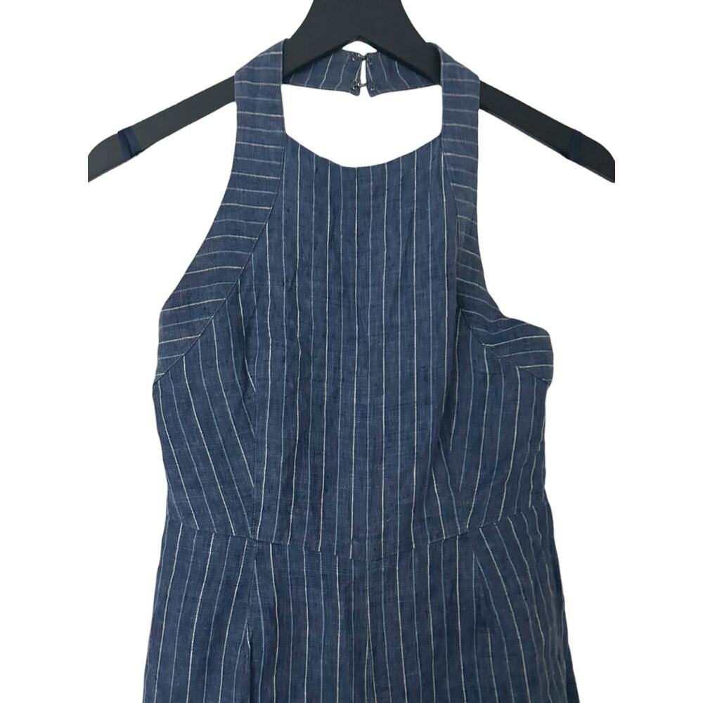 Alpha60 Linen Jumpsuit Pinstripe Halter XS - Picture 4 of 7
